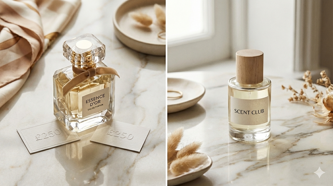 Expensive designer perfume vs affordable fragrance alternative comparison