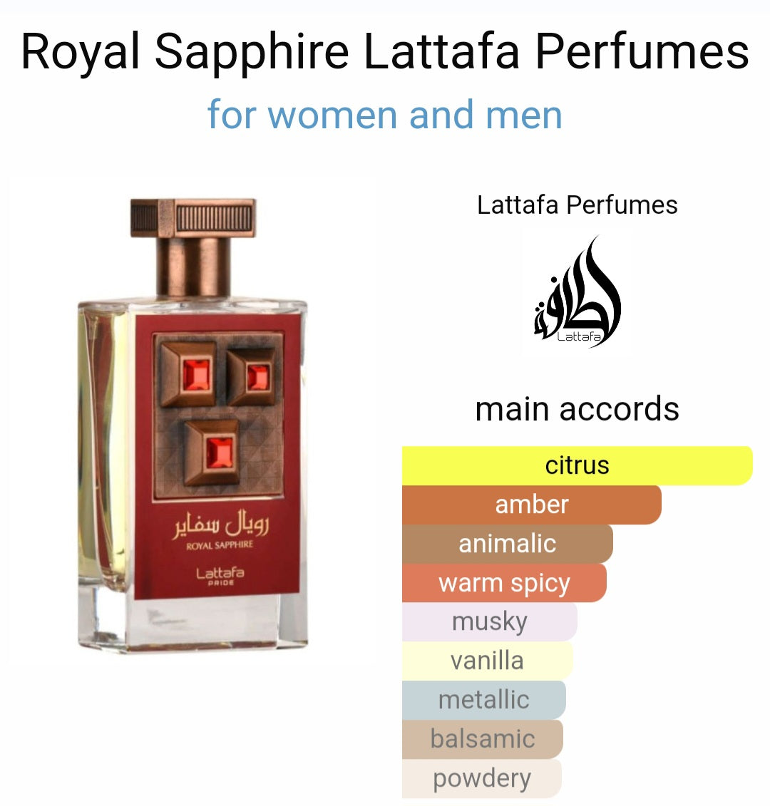 Royal Sapphire by Lattafa 100ml Fragrance for Men and Women - Eau De Parfum