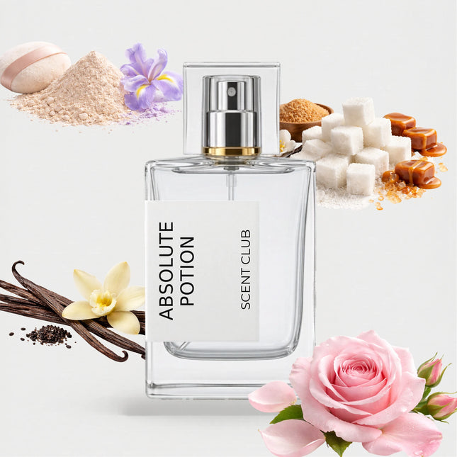 Delina Exclusif inspired by Absolute Potion - Rose, Vanilla, Sweet, Powdery accord icons