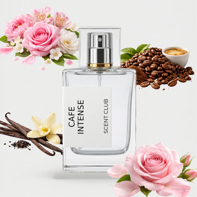 Intense Cafe inspired by Cafe Intense - Rose, Vanilla, Coffee, Floral accord icons