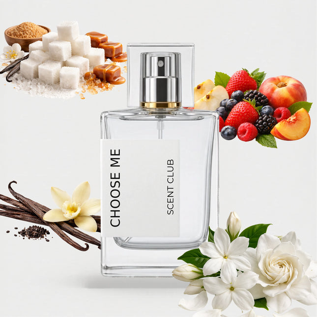 I Want Choo inspired by Choose Me - White Floral, Vanilla, Fruity, Sweet accord icons