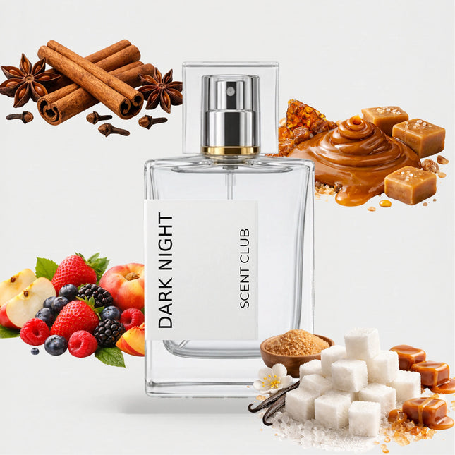 Tresor La Nuit inspired by Dark Night - Sweet, Fruity, Caramel, Warm Spicy accord icons