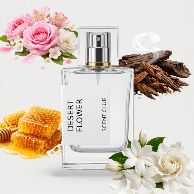 Fleur Du Desert inspired by Desert Flower - White Floral, Honey, Oud, Floral accord icons