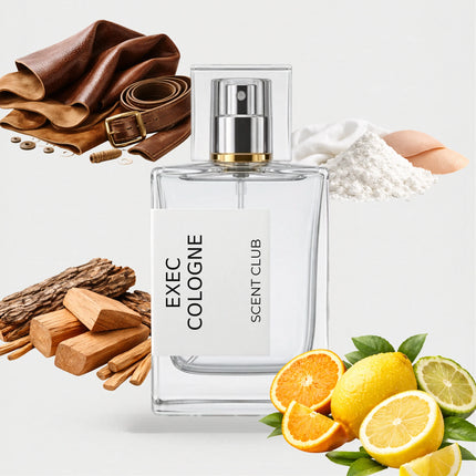 Aventus Cologne inspired by Exec Cologne - Citrus, Woody, Musky, Leather accord icons