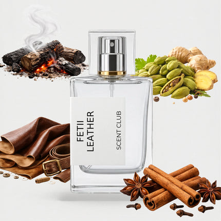 Halfeti Leather inspired by Fetii Leather - Warm Spicy, Leather, Fresh Spicy, Smoky accord icons