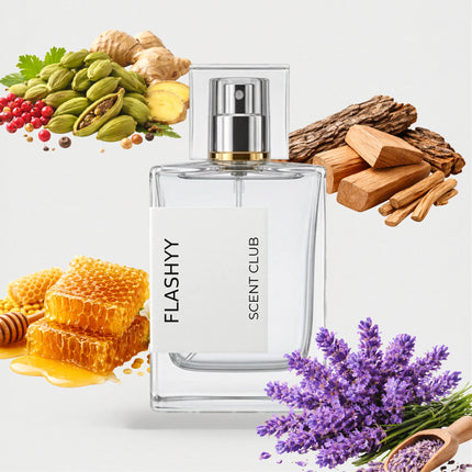 Sartorial inspired by Flashyy - Lavender, Honey, Woody, Fresh Spicy accord icons