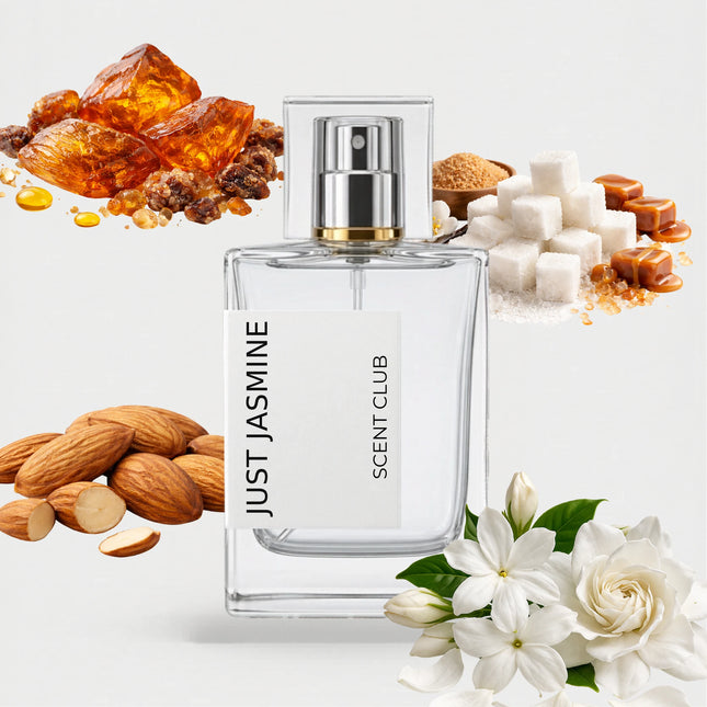 Jasmin Noir inspired by Just Jasmine - White Floral, Almond, Sweet, Amber accord icons