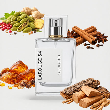 Baccarat Rouge 540 inspired by LaRouge 54 - Woody, Amber, Warm Spicy, Fresh Spicy accord icons