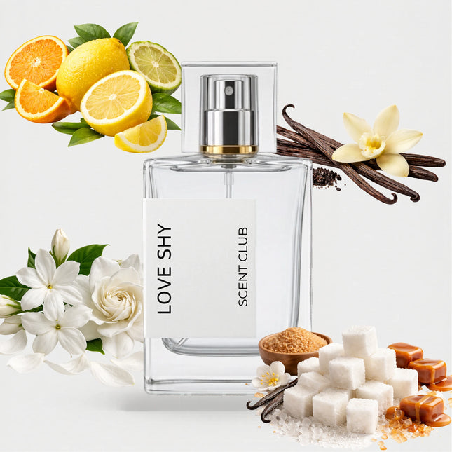 Love, Dont Be Shy inspired by Love Shy - Sweet, White Floral, Vanilla, Citrus accord icons