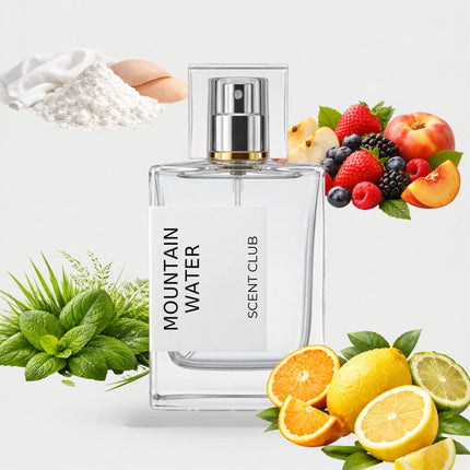Silver Mountain Water inspired by Mountain Water - Citrus, Green, Fruity, Musky accord icons