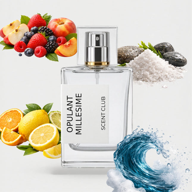 Millesime Imperial inspired by Opulant Millesime - Marine, Citrus, Salty, Fruity accord icons