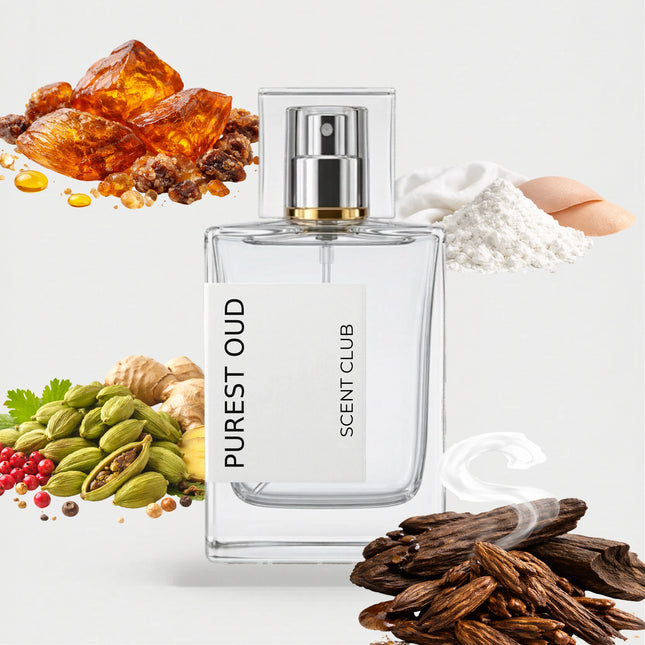 Pur Oud inspired by Purest Oud - Oud, Fresh Spicy, Musky, Amber accord icons