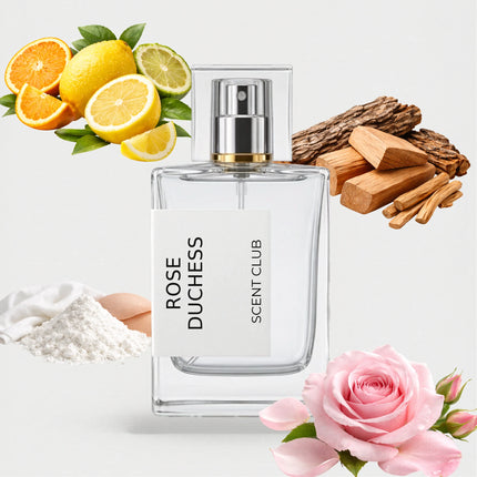 The Coveted Duchess Rose inspired by Rose Duchess - Rose, Musky, Woody, Citrus accord icons
