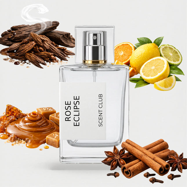 Eros Najim inspired by Rose Eclipse - Warm Spicy, Caramel, Citrus, Oud accord icons