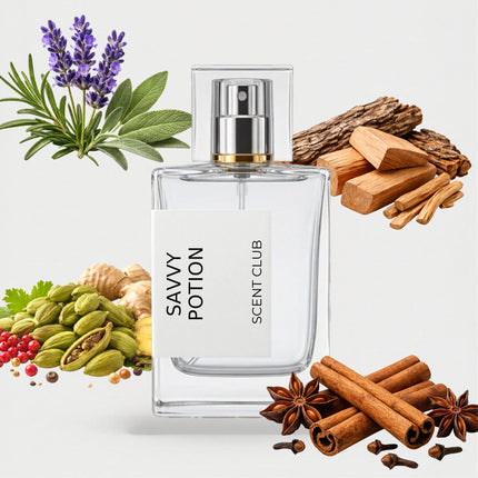 Sauvage Elixer inspired by Savvy Potion - Warm Spicy, Fresh Spicy, Woody, Aromatic accord icons