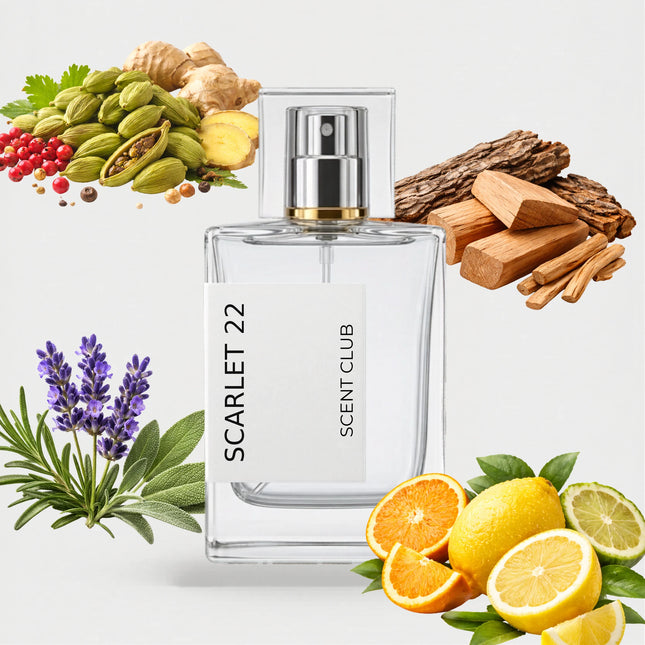 Bergamote 22 inspired by Scarlet 22 - Citrus, Aromatic, Woody, Fresh Spicy accord icons