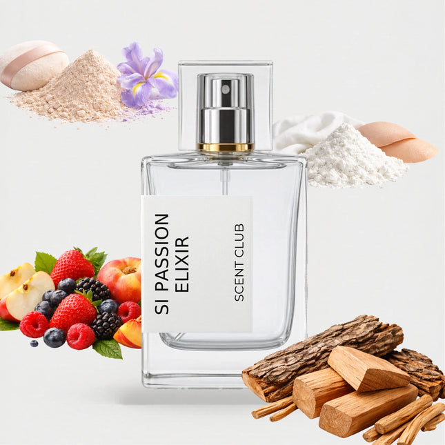 Si Passione Intense inspired by Si Passion Elixir - Woody, Fruity, Musky, Powdery accord icons