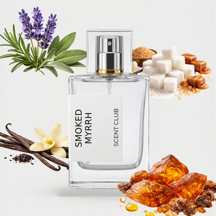 Jo Malone Myrrh & Tonka inspired by Smoked Myrrh - Amber, Vanilla, Sweet, Aromatic accord icons