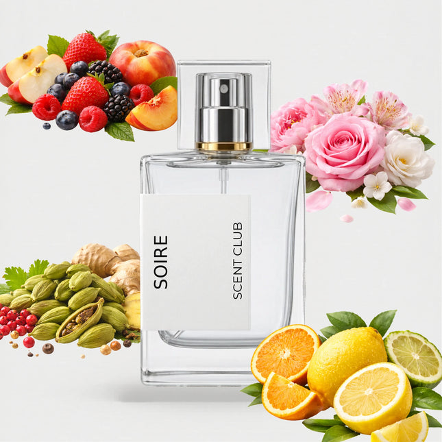 Golden Soir inspired by Soire - Citrus, Fresh Spicy, Floral, Fruity accord icons