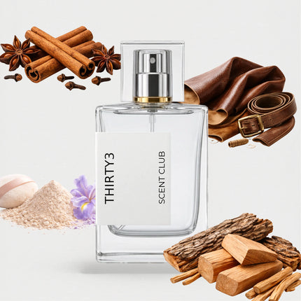 Santal 33 inspired by Thirty3 - Woody, Powdery, Leather, Warm Spicy accord icons