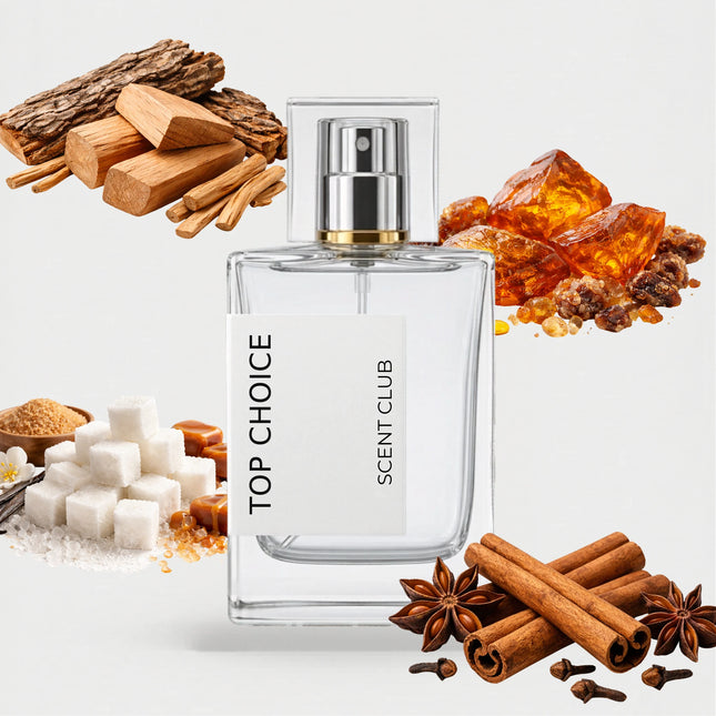 The Most Wanted inspired by Top Choice - Warm Spicy, Sweet, Amber, Woody accord icons