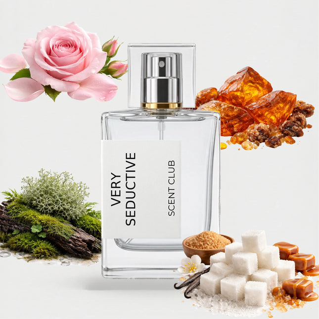 Sensual Instinct inspired by Very Seductive - Sweet, Mossy, Amber, Rose accord icons