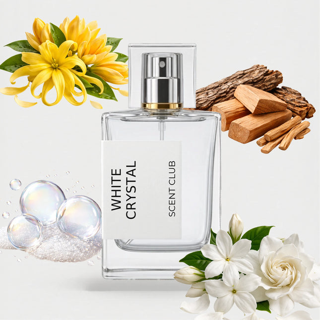 White Diamonds inspired by White Crystal - White Floral, Aldehydic, Woody, Yellow Floral accord icons