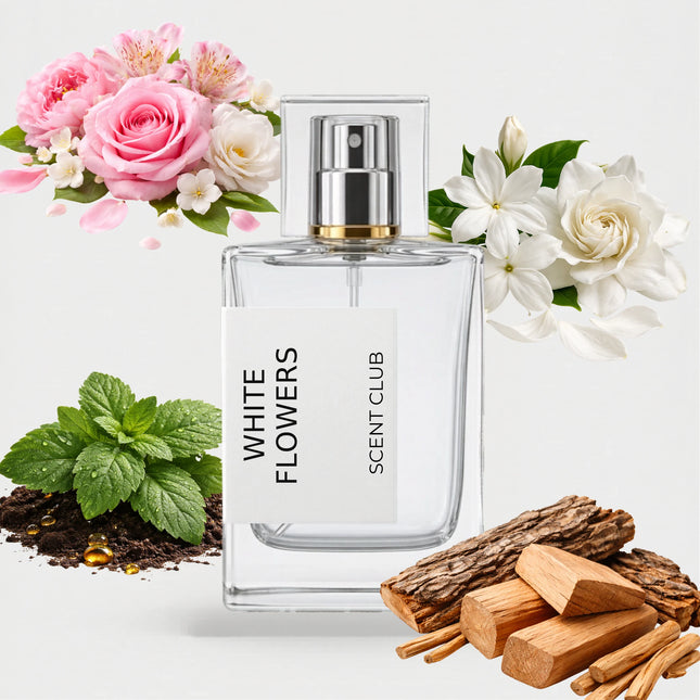 White Patchouli inspired by White Flowers - Woody, Patchouli, White Floral, Floral accord icons